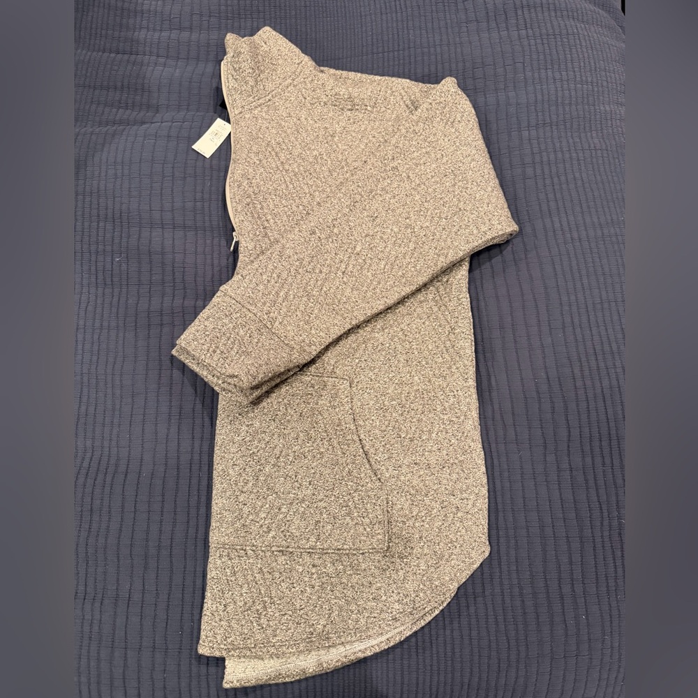 GAP Heather Gray Quarter-Zip Pullover Sweatshirt … - image 5